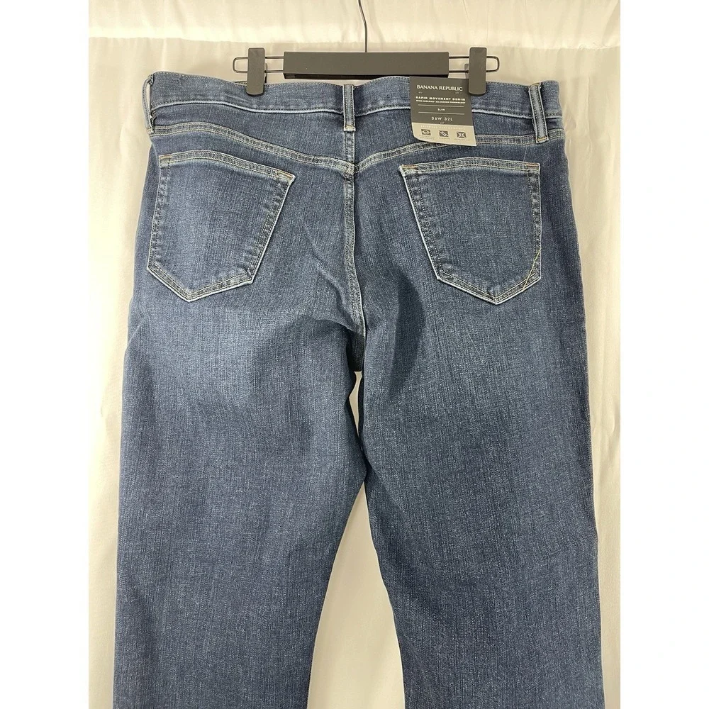 NWT Banana Republic Men SLIM RAPID MOVEMENT JEAN WITH COOLMAX TECHNOLOGY 36W 32L
